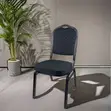 Black Fabric Armless Conference Chair - 2