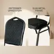 Black Fabric Armless Conference Chair - 5