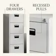 4-Drawer Locker File Cabinet - White - 1