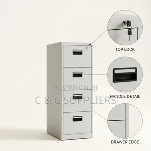 4-Drawer Locker File Cabinet - White
