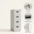 4-Drawer Locker File Cabinet - White - 2