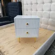 Modern White 2-Drawer Bedside Locker with Gold Legs - 1