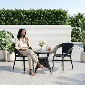 Seti ya Meza ya Balcony ya Viti 2 - Kahawia