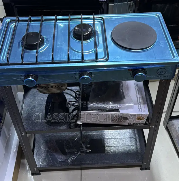 Standing Cooker 3 Burners with Shelves - 1