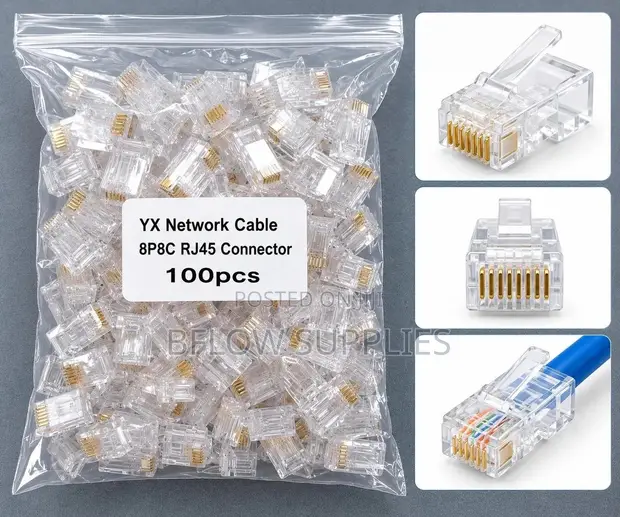 Viunganishi vya Mtandao vya RJ45 Visivyopitiliza (Vipande 100) - 1