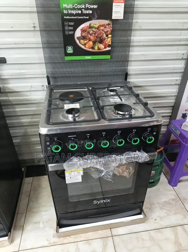 Syinix Standing Cooker 60x60 with Gas Sensor - 1