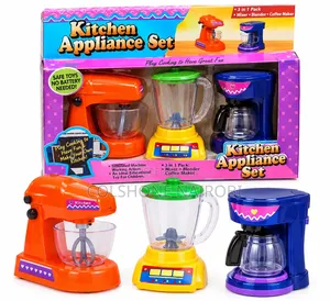 Kituo cha Vifaa vya Jikoni cha Watoto 3-in-1: Mixer, Blender, Kahawa