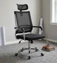 Kiti cha Ofisi cha Mtendaji cha Ergonomic chenye Mgongo Mrefu - Nyeusi - 1