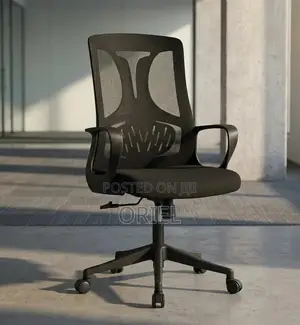 Ergonomic Mid-Back Office Chair - Black
