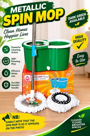 Metallic Spin Mop Cleaning System
