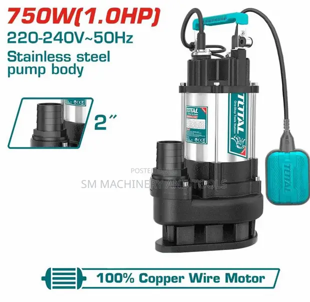 Total TWP775016 Sewage Submersible Pump 750W (1.0HP) 13m - 1
