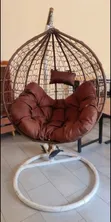 Kiti cha Kukunja cha Rattan cha Ndani/Nje chenye Mto - 1