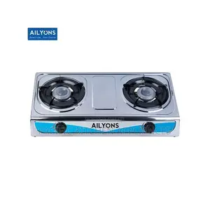 Ailyons Gas Stove Chuma cha Kutuo - 2 Burner Auto Ignition