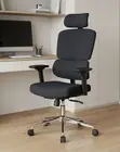 Kiti cha Mgongo Juu cha Ergonomic cha Kugeuka - Kitambaa Nyeusi - 3