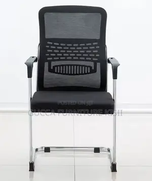 Mesh Cantilever Chair with Ergonomic Backrest