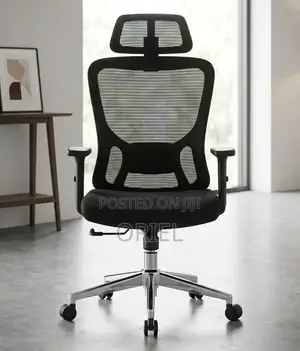 Kiti cha Ofisi cha Orthopedic Ergonomic chenye Mkeka Mrefu - Nyeusi