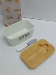 Bamboo Lid Butter Dish with Knife - 2