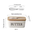 Bamboo Lid Butter Dish with Knife - 3