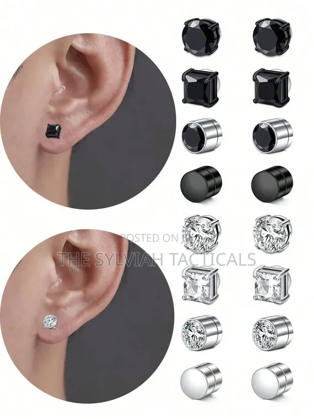 Earings za Unisex Iced Cuban Link Stud - 1