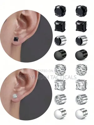 Unisex Iced Cuban Link Stud Earrings