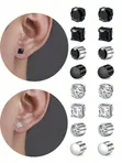 Earings za Unisex Iced Cuban Link Stud - 1