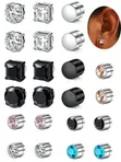Earings za Unisex Iced Cuban Link Stud - 3