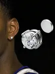 Earings za Unisex Iced Cuban Link Stud - 5