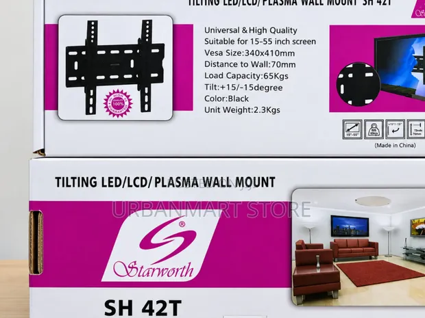 Starworth SH-42T Universal Tilting TV Wall Mount (Up to 55") - 1