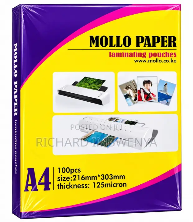 Mollo Paper A4 Laminating Pouches (125 Micron, 100pcs) - 1