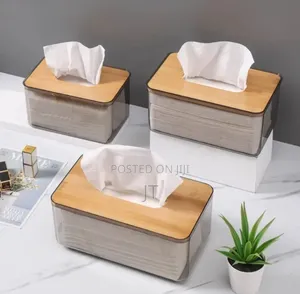 Nordic Minimalist Tissue Box / Serviette Holder with Bamboo Lid