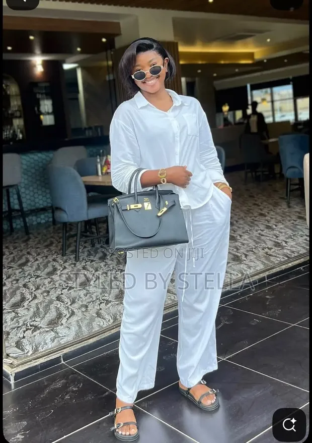 Zara Wears White Linen Trouser Set - 1