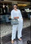 Zara Wears White Linen Trouser Set - 1