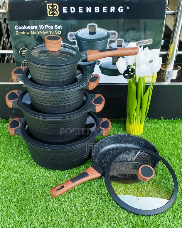 Edenberg Nonstick Cooking Pots Set - 10 Pieces - 1