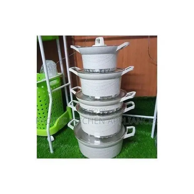 Bosch Set ya Vyombo vya Kupikia Non-Stick Granite Vipande 10 - Nyeupe - 1