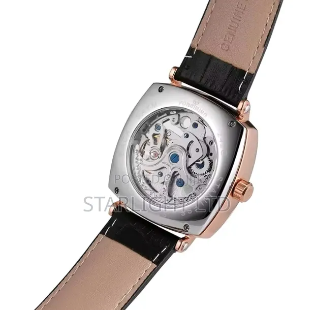 Forsining Rose Gold Square Mechanical Watch - 1