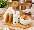 Salt, Pepper, Sugar Dish & Serviette Holder Set - 1