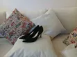 Women's Black Velvet Studded Stilettos - 1