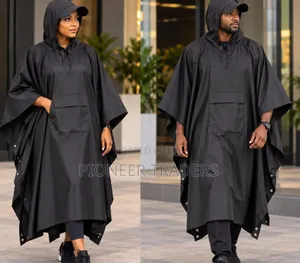 Poncho ya Mvua ya Watu Wazima ya Unisex na Kofia