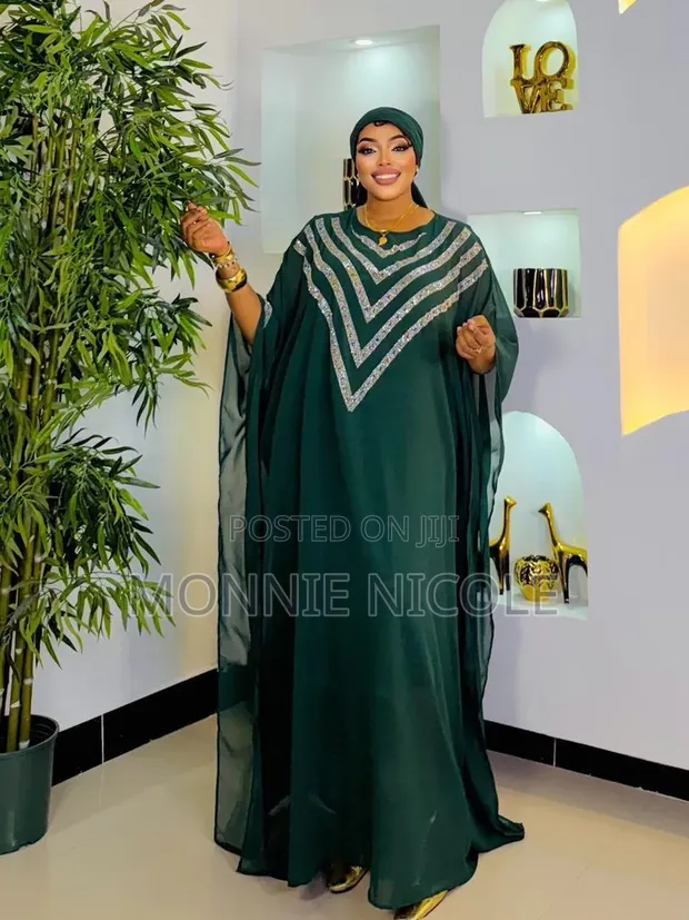 Abaya ya Kijani ya Msituni - Maxi Dress Ukubwa Bure - 1
