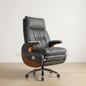 Executive Reclining CEO Desk Chair - Brown Leather
