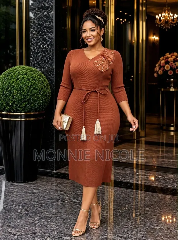 Classy Turkey Burnt Orange Dress - 1