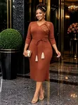 Classy Turkey Burnt Orange Dress - 1