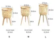 3pcs Boho Handwoven Rattan Plant Stands - 2