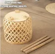 3pcs Boho Handwoven Rattan Plant Stands - 3