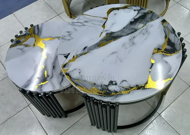 Luxury Round Marble Coffee Table - 1