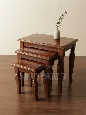 Heritage Mahogany Nesting Stools - Seti ya 3