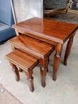 Heritage Mahogany Nesting Stools - Set of 3 - 2
