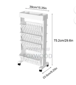 5 Tier Rolling Utility Cart with Lockable Casters