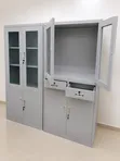 Boss Office Products 4-Door Metal Filing Cabinet with Glass Doors - 1