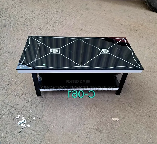 Modern Black Glass Coffee Table - 1